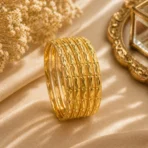 6 Luminous Gold Churi Set for Women | Effortless Traditional Design - Image 2
