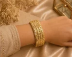 6Pc Regal Bangles – Bold Engraved Gold Stack for Women - Image 2