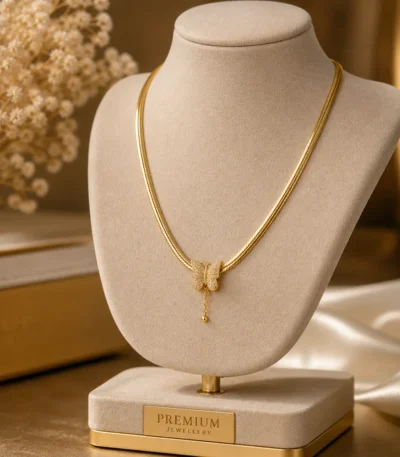 butterfly gold necklace Pakistan Lumira Jewelry minimal elegant design