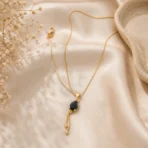 black stone pendant necklace Pakistan Lumira PK Jewelry elegant minimal design