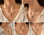 black stone pendant necklace Pakistan Lumira PK Jewelry elegant minimal design