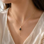 black stone pendant necklace Pakistan Lumira PK Jewelry elegant minimal design