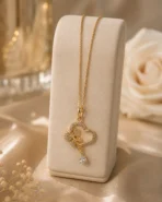 heart clover necklace Pakistan gold pendant for women