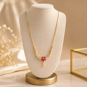 floral ruby necklace for women Lumira PK Jewelry gold statement design