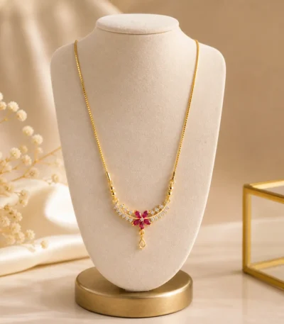 floral ruby necklace for women Lumira PK Jewelry gold statement design