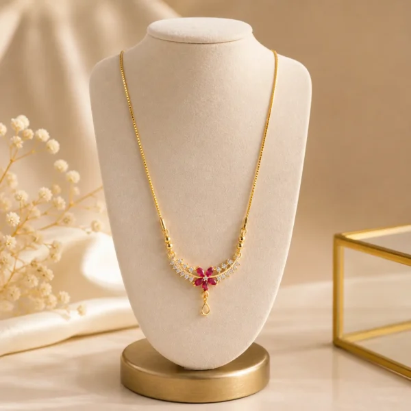 floral ruby necklace for women Lumira PK Jewelry gold statement design