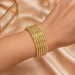 Gleaming 6-Piece Gold-Plated Flawless Bangle Set for Women - Image 2