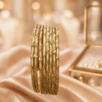 Gleaming 6-Piece Gold-Plated Flawless Bangle Set for Women - Image 3