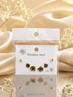 Black Heart Stud Earrings Set for Women in Pakistan