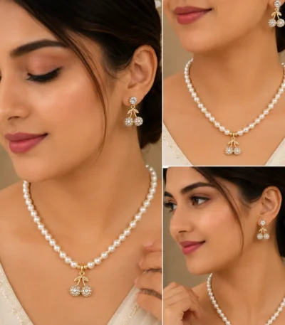 Cherry Pearl Necklace Set for Women in Pakistan