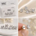 Silver Bunny Stud Earrings for Women Pakistan