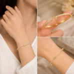 Butterfly Crystal Gold Bracelet for Women Pakistan - Image 2