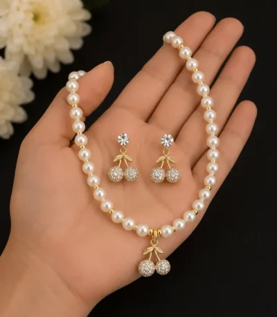 Cherry Pearl Necklace Set for Women in Pakistan