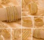 Pearl Bangle Set Pakistan | Gold Bangles for Women - Image 3
