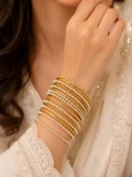 Pearl Bangle Set Pakistan | Gold Bangles for Women - Image 2