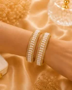Pearl Beaded Bangles Set Pakistan | Elegant Wedding Bangles - Image 2