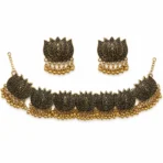 Antique Lotus Choker Necklace Set for Women Pakistan