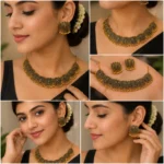 Antique Lotus Choker Necklace Set for Women Pakistan